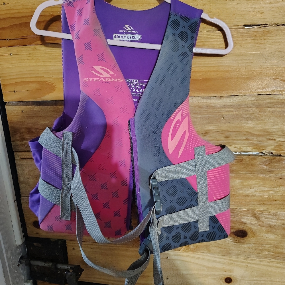 Women's Pink and Black Swim Vest Jet ski water fun boating female style